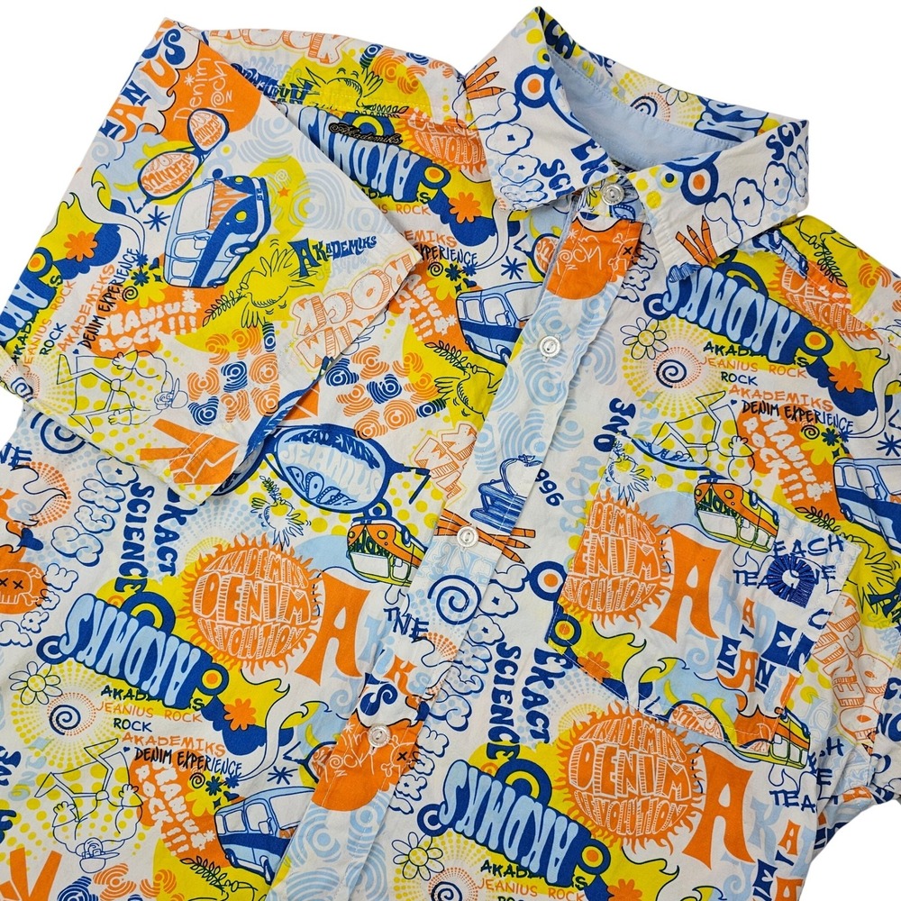 Akademiks Jeanius Mens Shirt Graphic Print School House Rock Academia Y2K Size M